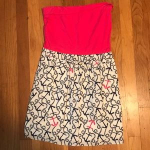 Anchors Away Lily Pulitzer strapless dress